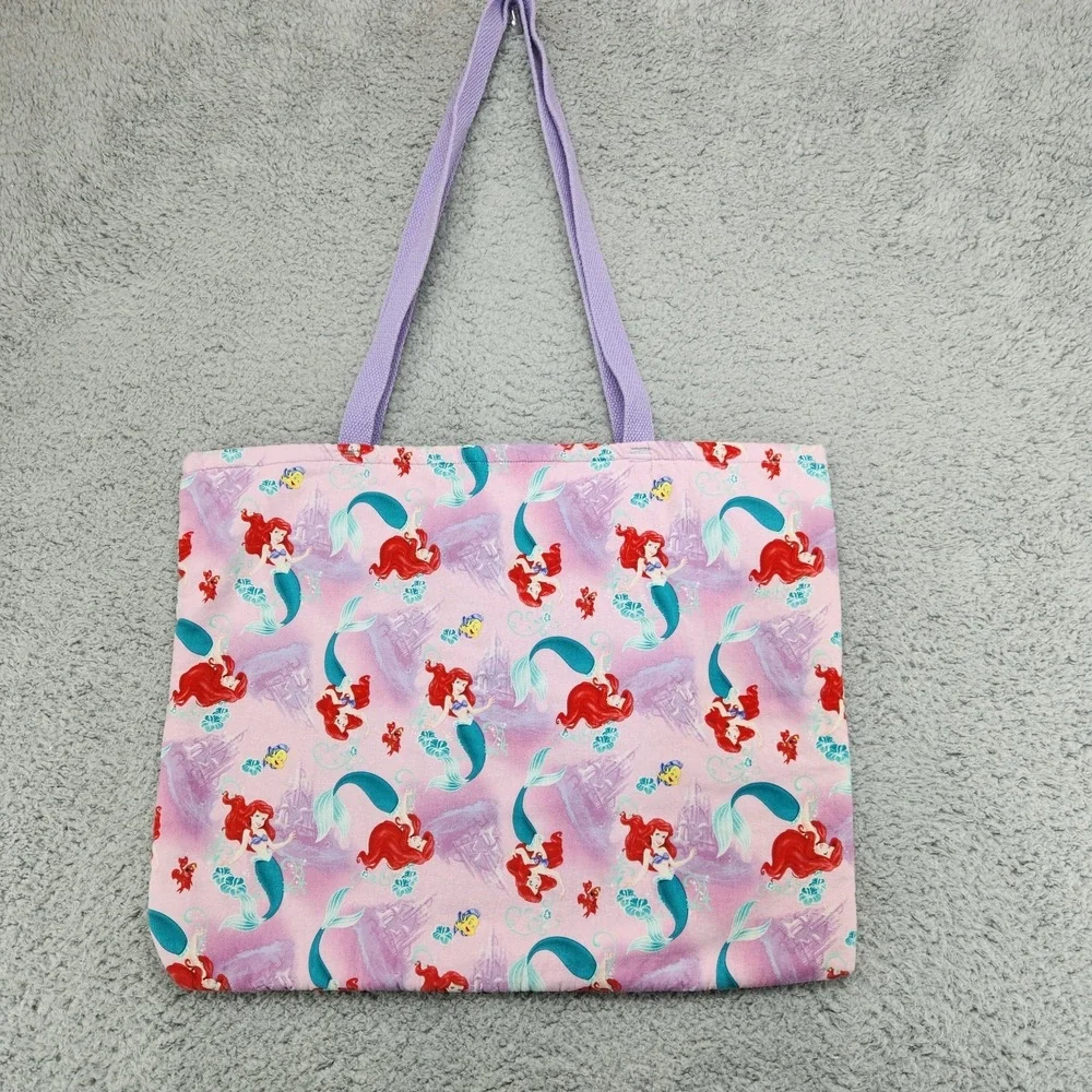 Little Mermaid Ariel Themed Tote Bag Shoulder Bag Custom Handmade